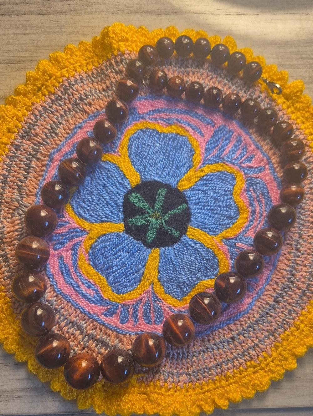 Handcrafted Brown Tiger's Eye Bead Necklace - Women Accessories From INDIA